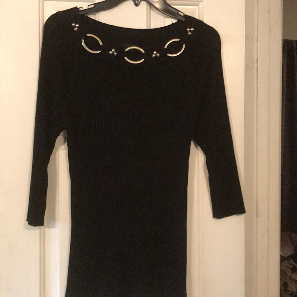 Black sweater with silver decor